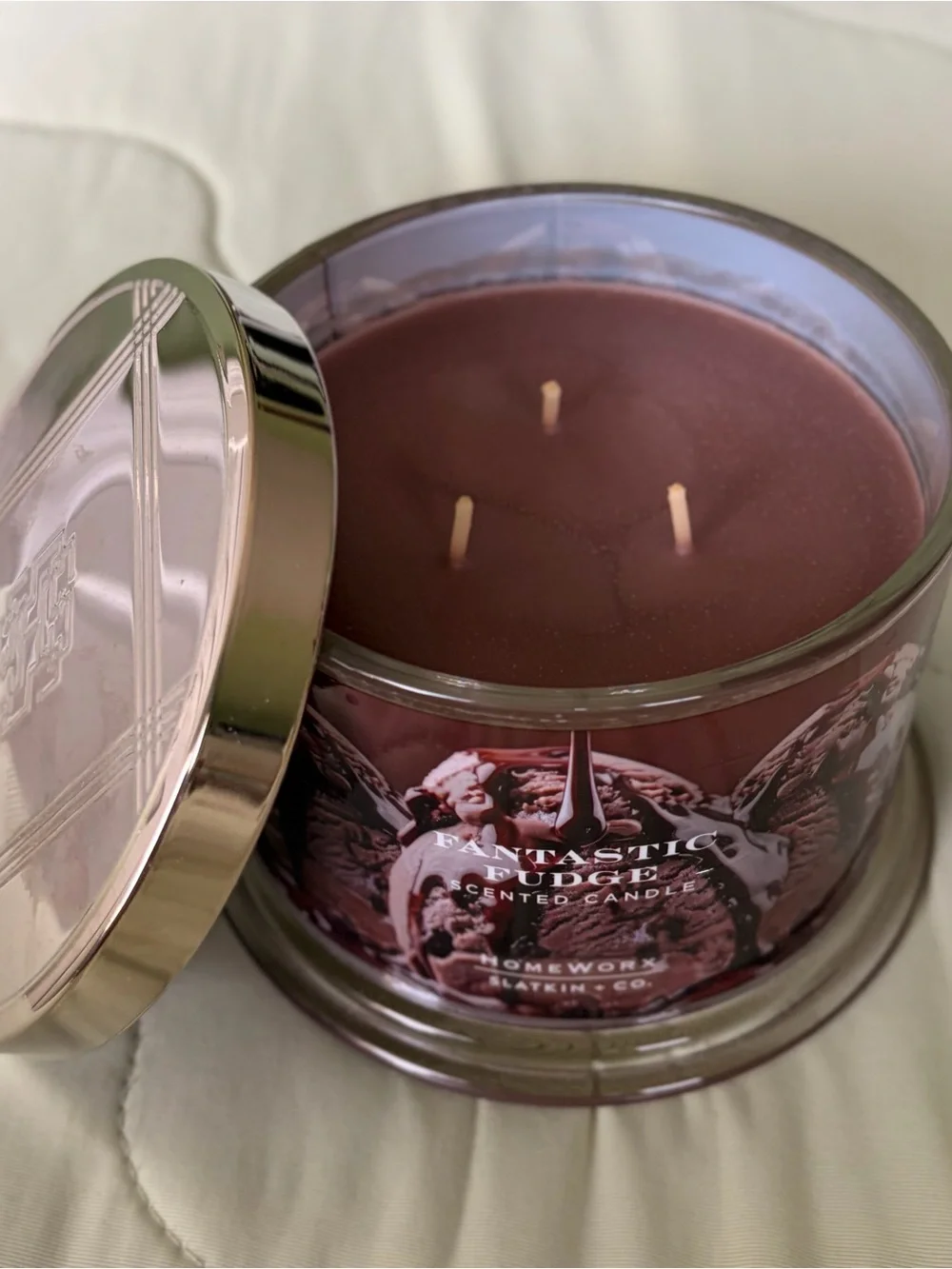 HomeWorx Fantastic Fudge Scented Candle - Chocolate Brown 3 Wick 14oz